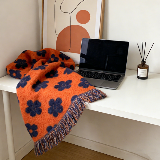 Colourful Floral Throw - Multicolour