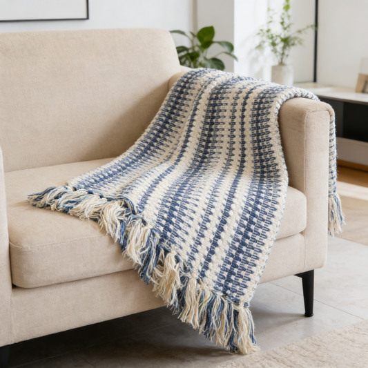 Soft Geometric Stripes Throw