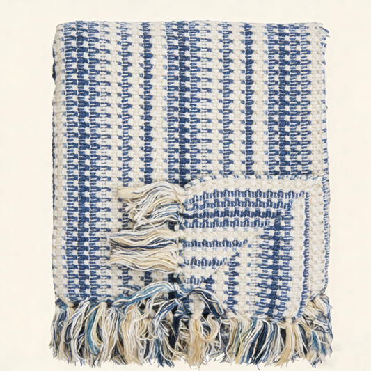 Soft Geometric Stripes Throw